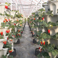 Pot tanaman hijau tua, pot taman dapat ditumpuk, pot bunga vertikal