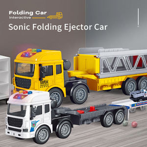 Camion jouet à friction avec éjection, déformation pliable, musique et lumières, mini voitures de course, cadeau pour enfants - Product Image 2