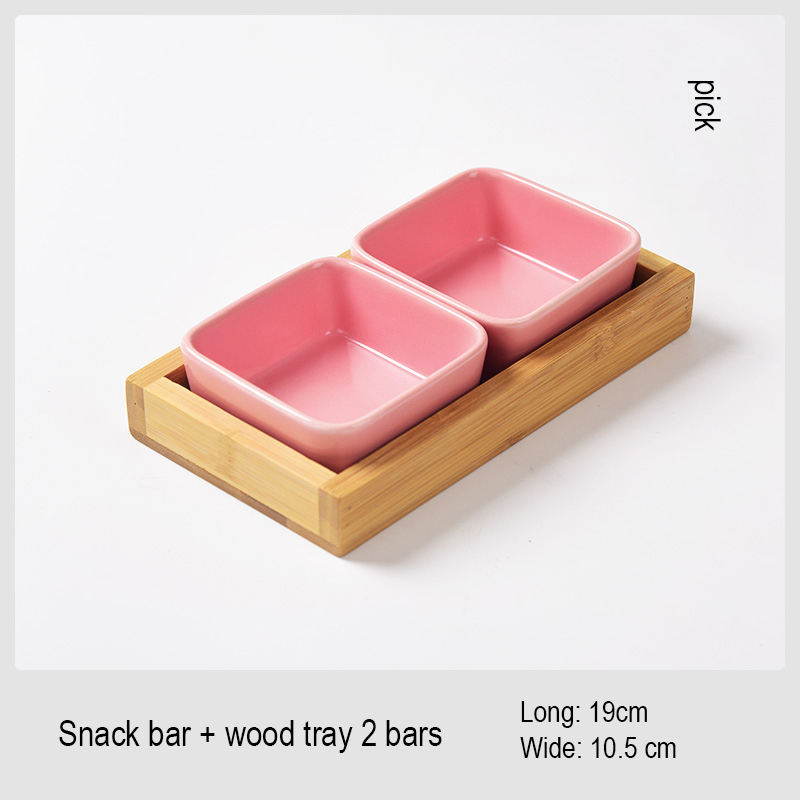 snack bar+wood tray 2bars(pink)