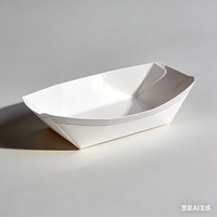 Boîtes en papier en forme de bateau, qualité alimentaire, étanches, pour frites et fruits