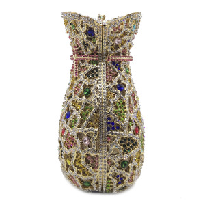 <span class=keywords><strong>Pochette</strong></span> en <span class=keywords><strong>strass</strong></span> scintillante pour la soirée, sac à main décontracté et élégant en métal pour mariages, galas et défilés de mode - Product Image 3