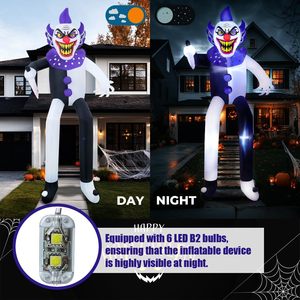 Décorations gonflables d'Halloween de 9 pieds de haut, <span class=keywords><strong>clown</strong></span> tueur effrayant, avec éclairage LED intégré - Product Image 5