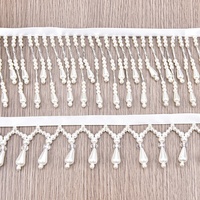 Frange de ruban de cristal blanc en dentelle perlée à la main perlée sur Hanfu vêtements rideau robe de mariée accessoires de bricolage