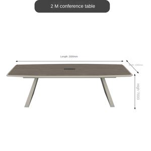 Modern Simple Long Conference Table Chair Set Stainless Steel Panel Wood Style for Small Training Negotiation Conference <strong>Room</strong> - Product Image 6
