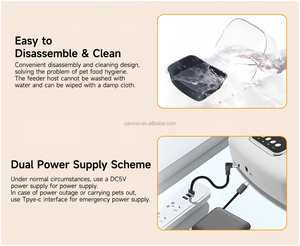 Distributeur de nourriture pour animaux de compagnie intelligent à double bol, sec et humide, 2 repas, minuterie automatique, distributeur intelligent, solution d'alimentation écologique pour animaux de compagnie - Product Image 3