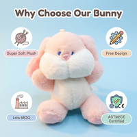 Jouets en peluche personnalisés en usine, animaux en peluche de 8 pouces, poupée en peluche d'animal de dessin animé, lapin en peluche mignon pour la décoration de fête