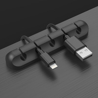 Enrouleur de support de câble de gestion de paquet d'organisateur de cordon de câble de bureau adhésif en silicone pour organiser le câble USB/cordon d'alimentation/fil
