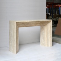 Table console moderne en travertin à niveaux, style nordique, pour la décoration intérieure