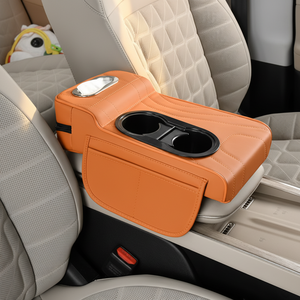 Organizzatore Universale HS3 2025 per Bracciolo Centrale Auto in Pelle di Alta Gamma con Doppio Portabicchieri, Cuscinetto Rialzato e Copertura Protettiva - Nuovo High-Tech - Product Image 1