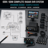 Système de caméra radar de stationnement pour camion et bus, kit d'aide à la marche arrière à 3 caméras, étanche IP69K, 1080P, sécurité de recul