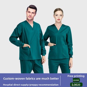 Ensembles de blouses médicales en sergé de pur coton à manches courtes et longues, unisexe, pour usage hospitalier, avec détection d'aiguilles et fusion sans couture, pour le commerce transfrontalier - Product Image 5