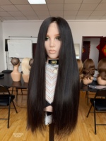 Perruque de cheveux humains vierges chinois SHY Premium, qualité salon, cheveux Remy, entièrement nouée à la main, coupe dégradée, commande en gros