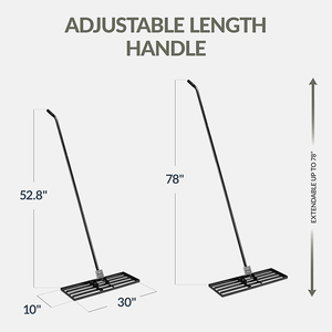 <span class=keywords><strong>Râteau</strong></span> de nivellement de jardin robuste JH-Mech avec manche long de 78 pouces, 30x10 pouces, qualité professionnelle, métal noir - Product Image 2