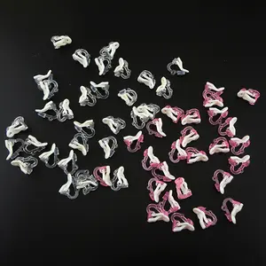 500件/袋透明粉色儿童塑料耳环饰钉，适合DIY儿童珠宝饰品夹子耳环