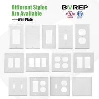 Barep Plaque de couverture murale 2 modules en polycarbonate blanc lisse pour interrupteur à bascule / prise double
