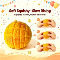 Jouets à presser en TPR, ananas croustillant et moelleux, jouets sensoriels à montée lente en forme de pain d'ananas pour adultes, jouets sensoriels ASMR