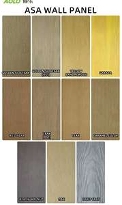 屋外屋根天井タイルASA Pvc天井パネル外装防水壁クラッディング3D木目 - Product Image 6