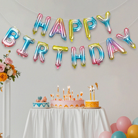 Ballon en aluminium « Happy Birthday » de 16 pouces, ensemble de ballons lettres pour fête festive et baby shower