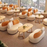 Table et chaises combinées pour café moderne minimaliste, café de luxe, salon de thé au lait