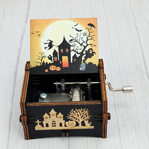 Caja <span class=keywords><strong>de</strong></span> música <span class=keywords><strong>de</strong></span> terror <span class=keywords><strong>de</strong></span> madera pequeña personalizada al por mayor para la Nochebuena Halloween como regalo <span class=keywords><strong>de</strong></span> vacaciones - Product Image 4