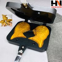 Poêle à Taiyaki 2, 3 ou 4 poissons, antiadhésive, pour gaufres, mini-œufs et crêpes, ensemble de cuisson
