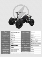 Kart tout-terrain personnalisé de 208 cm³ pour adultes, kart de course à pédales tout-terrain avec pneus de 8/10 pouces pour une utilisation en montagne et sur les dunes