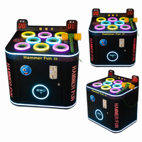 Machine de jeu d'arcade Hammer Fun Whack a Mole à monnayeur avec trous lumineux LED et détection de mouvement pour centres d'amusement pour enfants