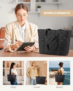 Sac à bandoulière matelassé léger pour <span class=keywords><strong>ordinateur</strong></span> portable 15,6-17,3 pouces pour <span class=keywords><strong>femme</strong></span>, idéal pour le bureau et le quotidien - Product Image 6