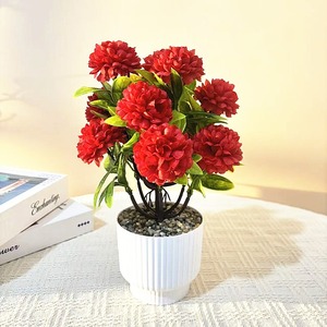 Maceta de Plástico Verde con 12 Hortensias Artificiales, Diseño Moderno y Realista, Decoración para Jardín y Patio - Product Image 3