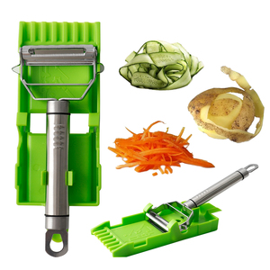 Éplucheur <span class=keywords><strong>de</strong></span> légumes 3-en-1 en acier inoxydable, trancheuse julienne avec plaque râpeuse, double lame, outil <span class=keywords><strong>de</strong></span> cuisine pour pommes <span class=keywords><strong>de</strong></span> terre, carottes, concombres - Product Image 1