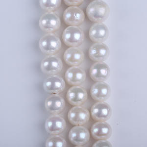 Perles Edison en gros 10-12mm Perles d'eau douce naturelles Perles blanches semi-finies en vrac pour collier DIY Accessoires - Product Image 2