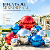 Boule miroir géante personnalisée, sphère gonflable en PVC réfléchissante, ballon brillant gonflable pour la décoration de fêtes de Noël, de mariages et d'événements