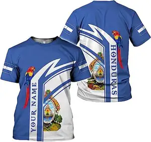 Camiseta de Artes con bandera de Honduras para hombre, ropa de calle transpirable de moda callejera, camisetas de manga corta informales personalizadas de gran tamaño para hombre, triangulación de envíos