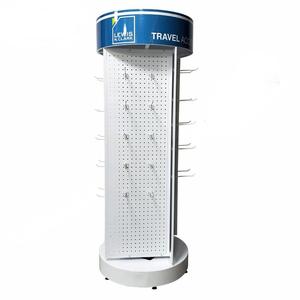 High Quality Custom Rotary Base Four-Sided Nail Board Metal Rotary <strong>Hook</strong> Wire Shelving Hanging Floor Rotary <strong>Display</strong> <strong>Stand</strong> Storage - Product Image 3