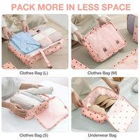 Ensemble organisateur de voyage étanche Compression Pack Cube Light Feather Wash 8 pièces Sac de rangement de voyage