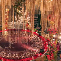 Rideau de fils argentés scintillants à pampilles, draperies de plafond blanches pour la décoration de mariages, hôtels et banquets