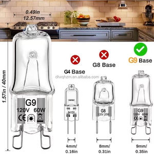 Sản phẩm mới nổ <span class=keywords><strong>G9</strong></span> lampadina 230V 40W 60W thủy tinh thạch anh chịu nhiệt độ 300 độ <span class=keywords><strong>G9</strong></span> bóng đèn halogen cho đèn lò - Product Image 1