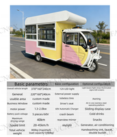 Mini chariot alimentaire mobile pour petites entreprises, vente de nourriture de rue, café, glaces, en-cas et restauration rapide
