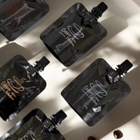 Pochette à bec en papier kraft écologique debout avec dessus à bec verseur