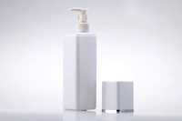 Flacon pompe carré en plastique HDPE de 500 ml pour cosmétiques, soins de la peau, liquides, emballage pour lotion corporelle, shampoing