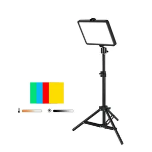 摄影灯带支架50厘米发光二极管视频灯面板8w双色变焦会议工作室填充照明