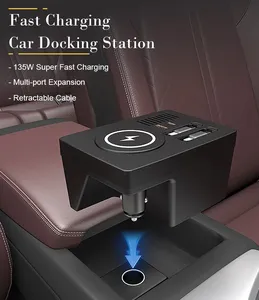 Vtear Docking <span class=keywords><strong>Station</strong></span> per Auto con Cavo di Ricarica Retrattile, Hub e Accessori per Interni Auto per <span class=keywords><strong>Audi</strong></span> <span class=keywords><strong>A4</strong></span> B9 S4 2017-2025 - Product Image 6