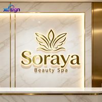 Logo personnalisé rétroéclairé 3D en acier inoxydable LED IP65 avec transformateur, prise murale, compatible HomeKit, pour bâtiments de bureaux