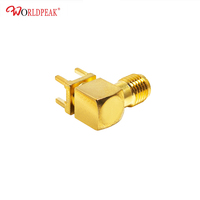 Connecteur RP-SMA femelle à angle droit pour carte PCB, 50 ohms, polarité inversée pour module sans fil