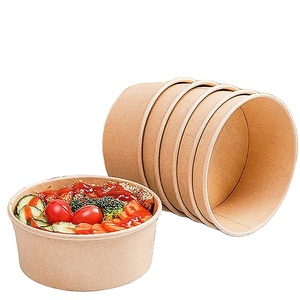 Ensaladera de papel artesanal desechable biodegradable ecológica con tapa de PLA para Fideos, galletas, <span class=keywords><strong>hamburguesas</strong></span> - Product Image 1