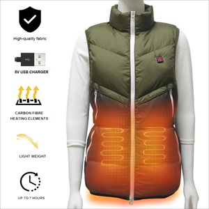 <span class=keywords><strong>Gilet</strong></span> Riscaldato <span class=keywords><strong>Verde</strong></span> Oliva Mimetico per Donne, Calore Invernale con Controllo della Temperatura a 5 Zone - Product Image 5
