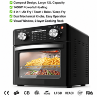 Four à air chaud multifonctionnel 12L 1400W pour la cuisine et l'appartement