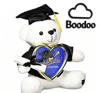 Ours en peluche de graduation Boodoo avec rembourrage en coton PP, tailles personnalisées, design unisexe Kawaii