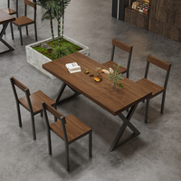 Chaise de table à manger moderne vintage industrielle en bois massif chaise rectangulaire en fer art bar musique restaurant café utilisation comprend une chaise