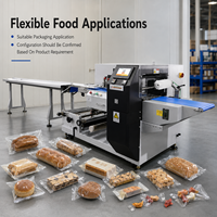 Machine d'emballage horizontale automatique pour aliments, pain, biscuits, avec alimentation par bande de 2 m, équipement d'emballage haute vitesse, prix